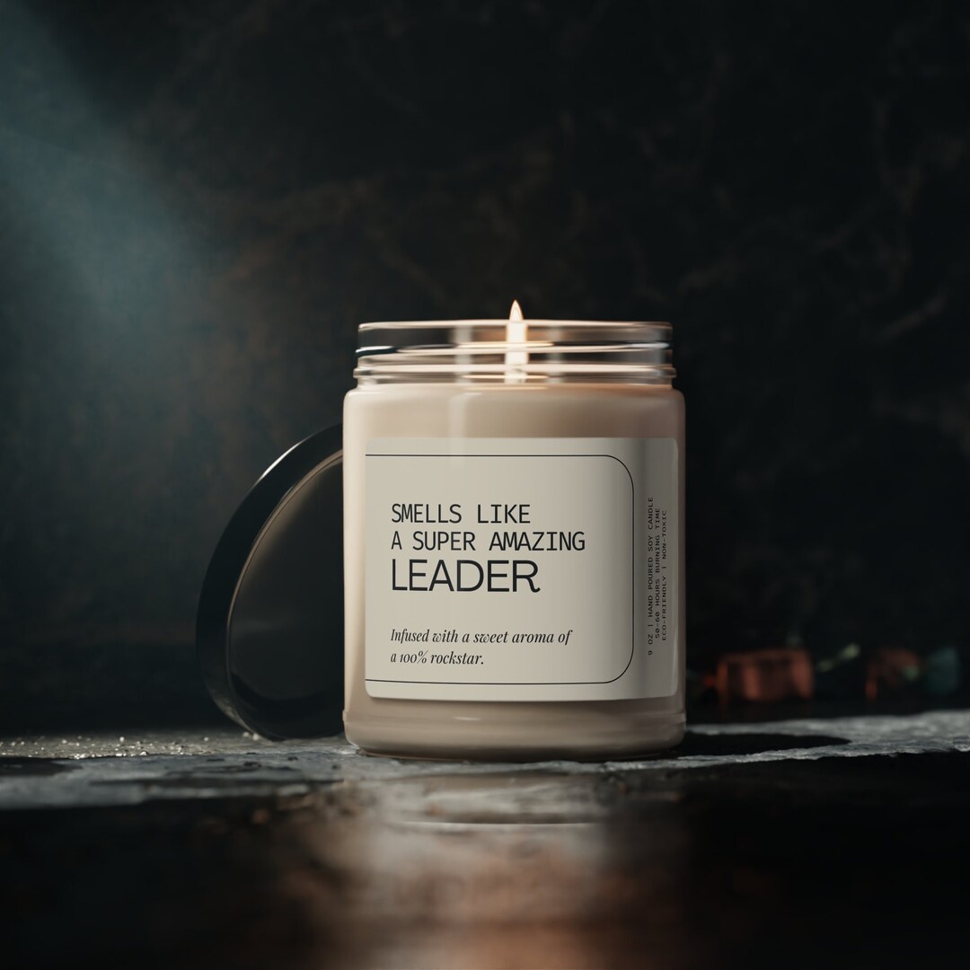 Smells Like Leader Funny Candle Unique Modern Candle for Boss Leader