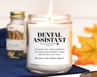 Regali per ASSISTENTE DENTALE l Candela regalo divertente per donne e uomini l Apprezzamento, compleanno, regalo di Natale l Candela al profumo di soia versata a mano 9 oz