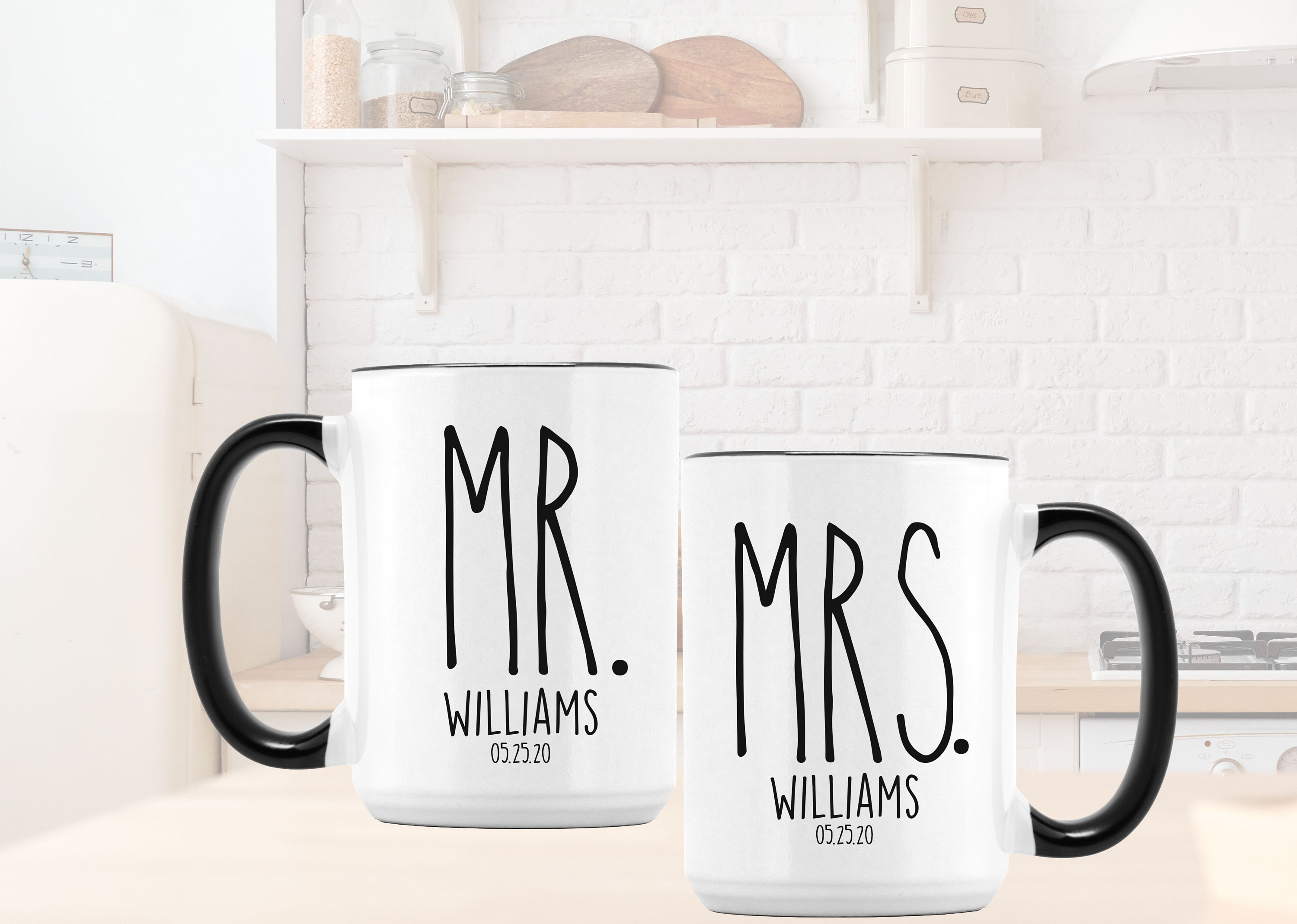 Custom Mr and Mrs Mug Set L Bride and Groom Gift Mug L His and - Etsy