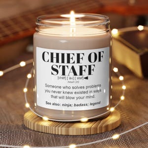 Vela de Jefe de Estado Mayor, Regalos de Superintendente para Hombres y Mujeres, Vela Perfumada Divertida de Jefe de Estado Mayor Conjunto, Promoción de Agradecimiento al Director de Recursos Humanos