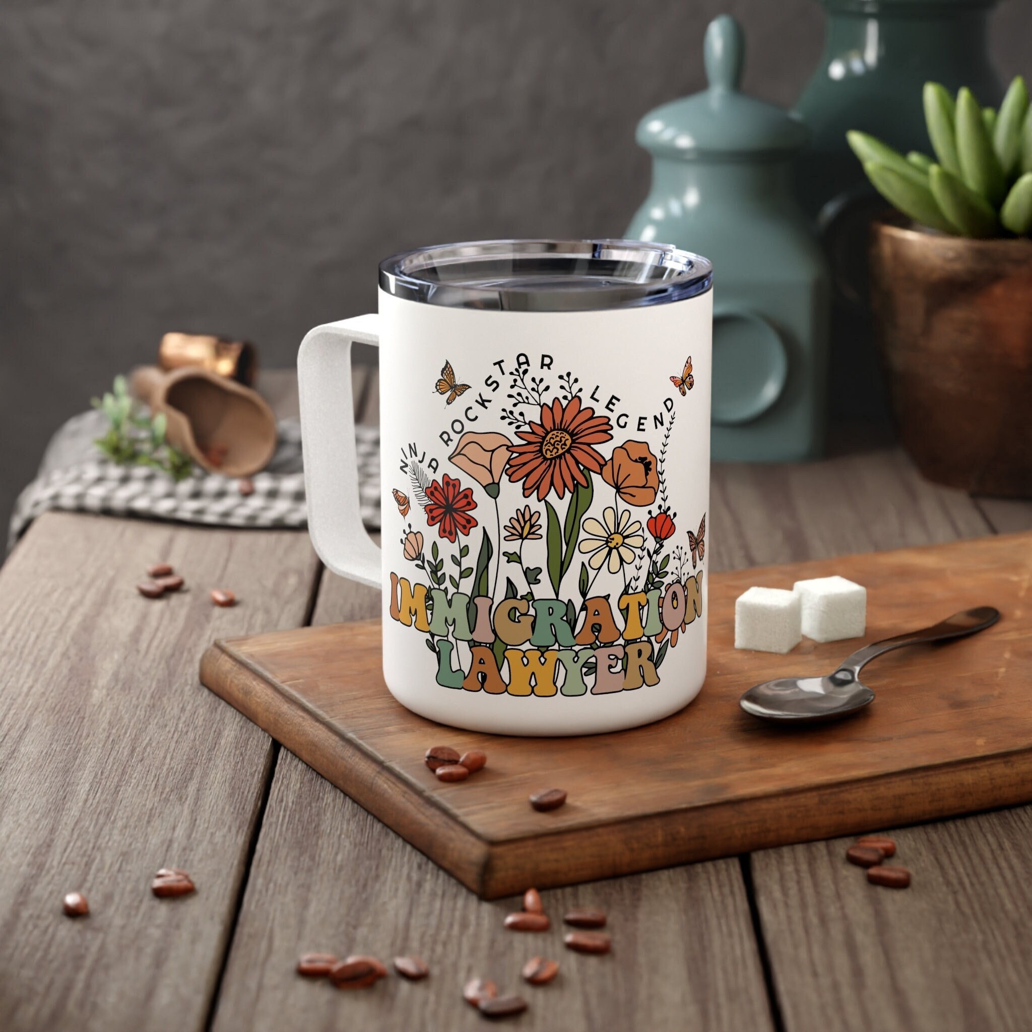 Immigration Lawyer Gifts Immigration Attorney Travel Mug for Women Personalized Lawyer Graduation Gifts Future Lawyer Coffee Cup Law School