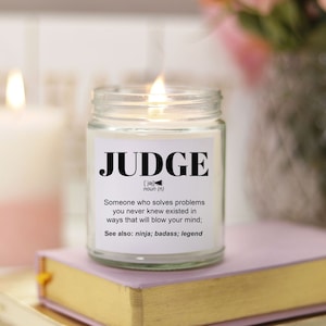 JUDGE Gifts l Funny Candle Gift For Women and Men l Appreciation, Birthday, Christmas Gift l Hand Poured, Soy Scented Candle 9 oz