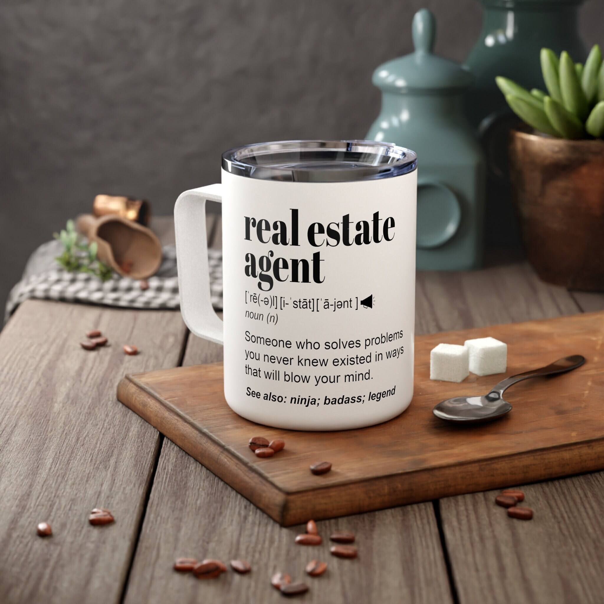 Realtor Gift Real Estate Agent Travel Mug Closing Gift for Buyers Seller Custom Insulated Coffee Cup for Men Women Realtor Thank You Gifts