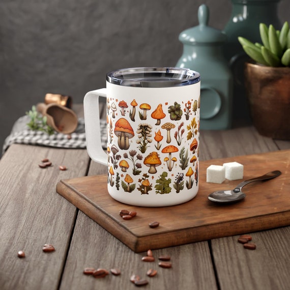 Mushroom Coffee Mug: Cottagecore Mycology Camping Cup