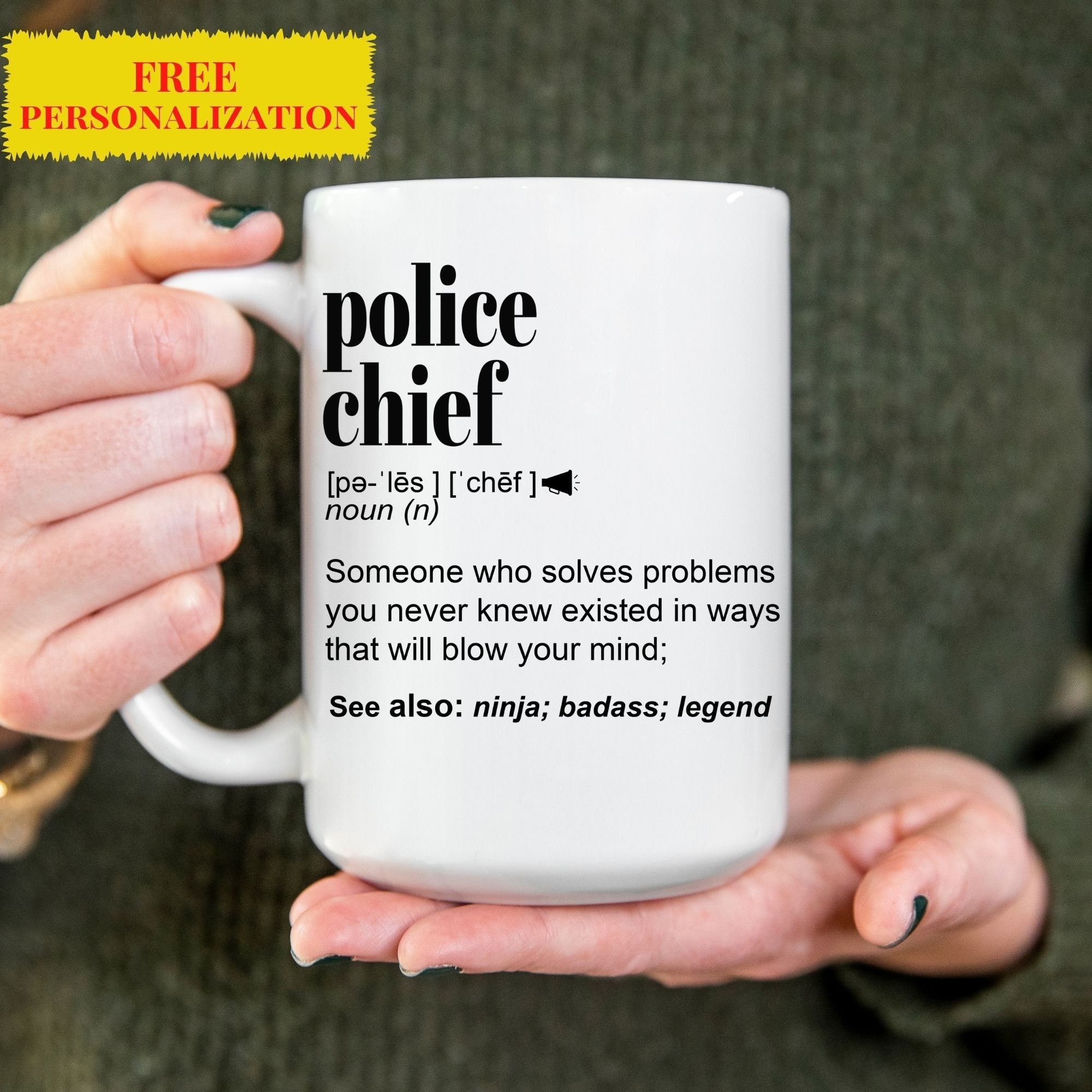 Police officer mug - Cop another word for hero - PD Policeman thank you  gift