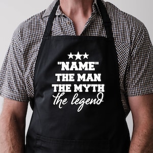 Herrförkläde l Mannen, myten, legenden l Anpassat köksförkläde för män l Julklapp, födelsedagspresent till pappa, make, värd l Förkläde med fickor