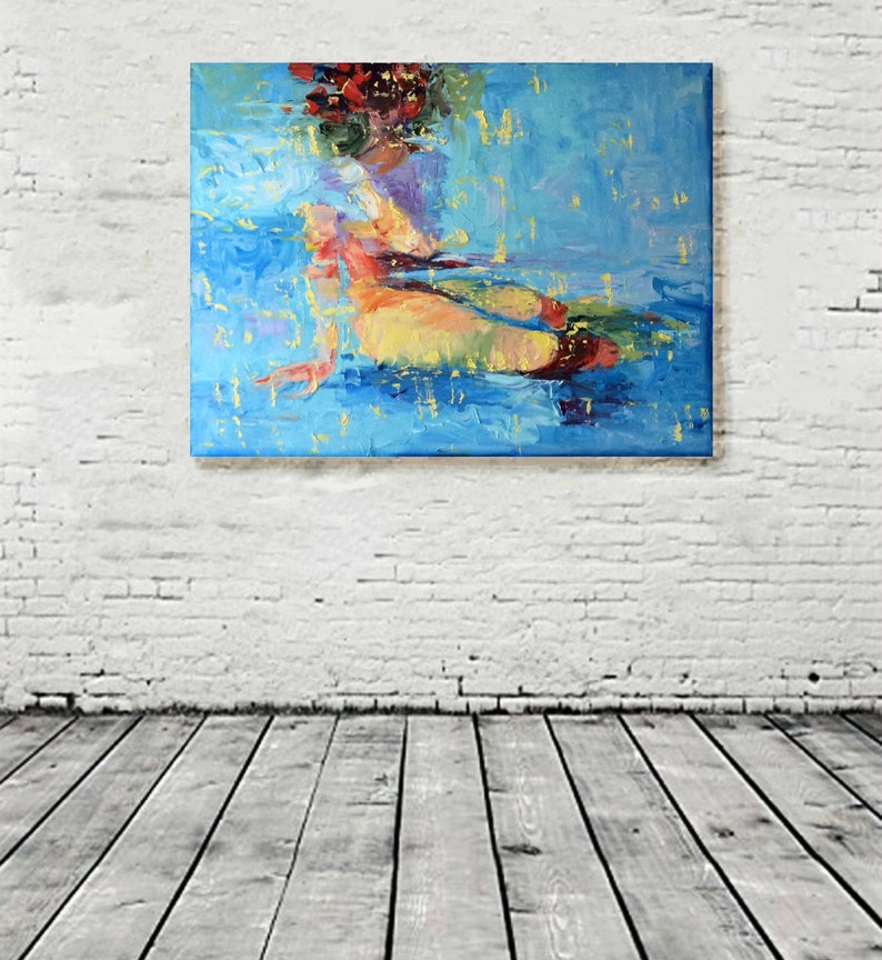 Poster wall art bleu printable Art printable Print On Canvas women on print Figures Modern Wall Art Decor Nude on blue Posters Nude
