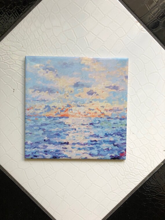 Ceramic Tile Ceramic Wall Art Sunset Art Tile Ceramic Etsy