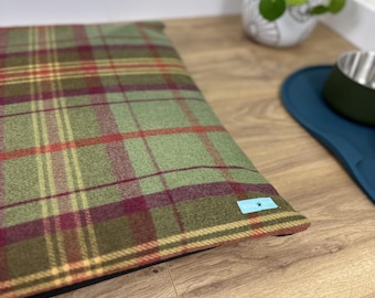 Soulpet Green Check Dog Mats Beds Covers & Inners