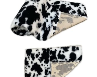 Cow Print Black White Vet Bedding  Non-slip Whelping Fleece Dog Puppy Pro Bed Cut As Mats Or Rolls.