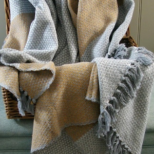 Two-tone Fair Trade Cotton Throw 100% Cotton  150cm X 130cm