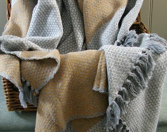 Two-tone Fair Trade Cotton Throw 100% Cotton  150cm X 130cm