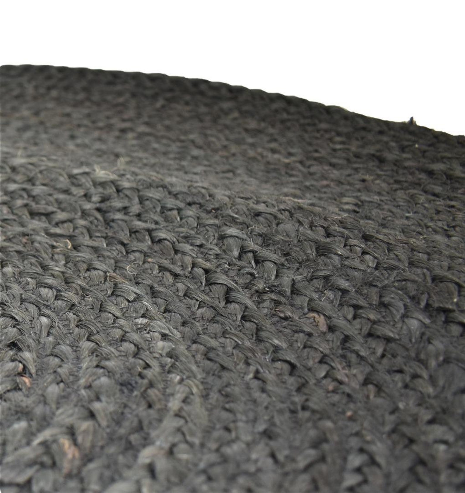 Black Braided Jute 90cm Round Rug . Natural Fibre Rugs Etsy