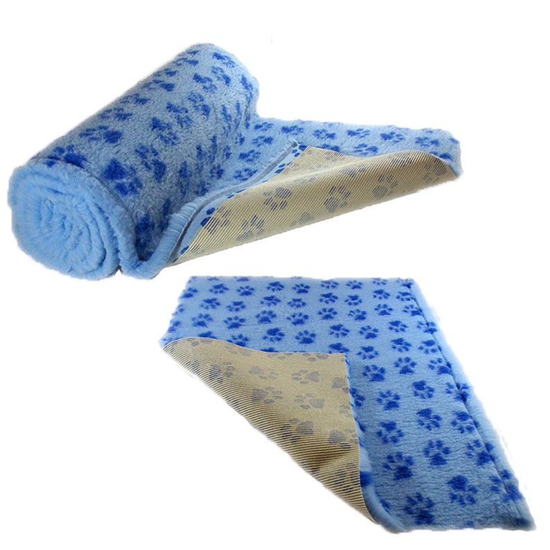 Blue Dark Blue Paws Vet Bedding Non-slip Roll Whelping Fleece Dog Puppy Pro Bed image 1