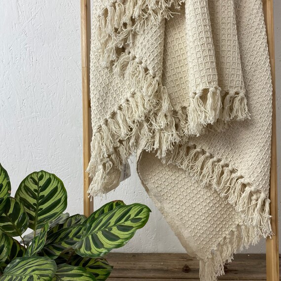 Cream large throw shop