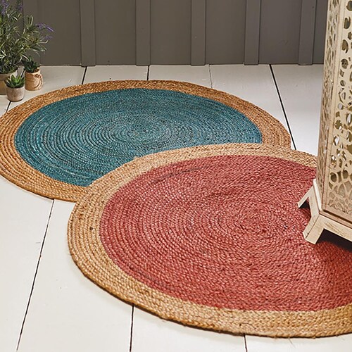 FIESTA Braided Round Rug Flat Weave With Natural Jute and Etsy UK