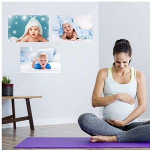 Conjunto de impresión de pared de mujeres embarazadas de 6. Lindo cartel de bebé. Esperando regalo de mamá. Impresiones para el embarazo. Arte de la pared del vivero. Descarga digital instantánea.
