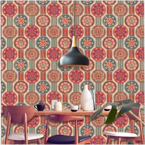 Geometrisches Thema Peel and Stick Wallpaper. Dezente geometrische Muster Wandtapete. Einfach zu installieren.