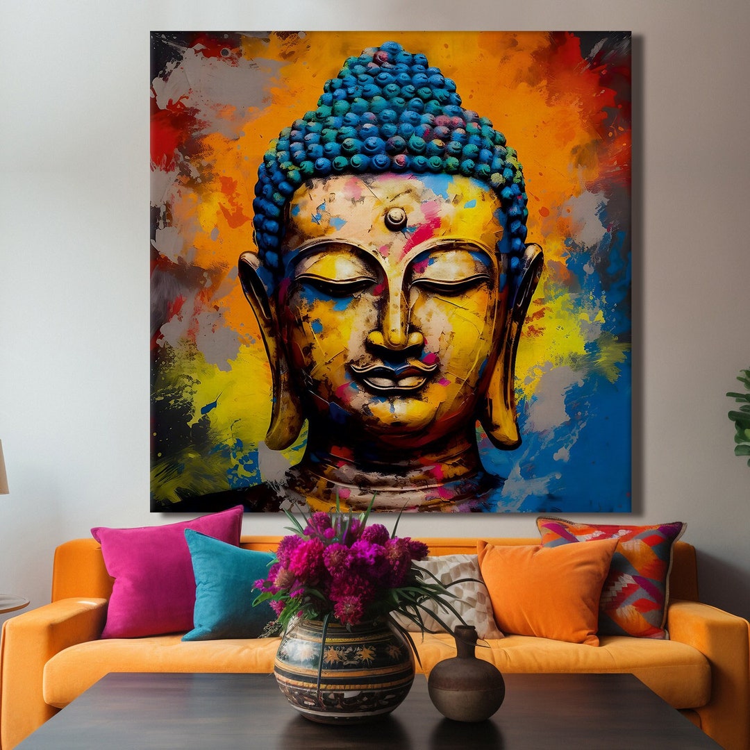 Buddha Abstract Wall Art Large Size Canvas Painting | Buddha Home Decor ...