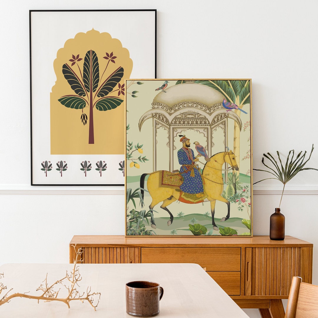 Indian Mughal Art Set of 3. Traditional Vintage Art. Ethnic Wall Art ...