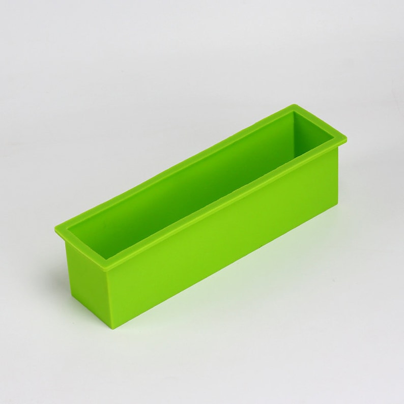 Rectangular Silicone Render Soap Mold with Wood Box and Transparent Vertical Acrylic Clapboard for Handmade Loaf Mould