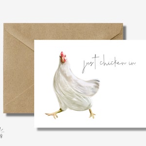 Chicken Card Blank Inside Greeting, Chicken Painting Greeting Card, Get Well Soon Hen Card