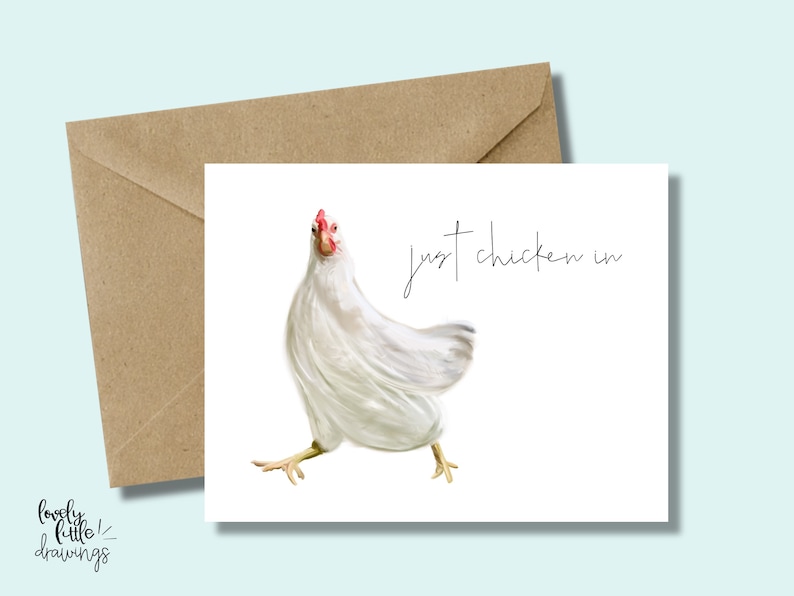 Chicken Card Blank Inside Greeting, Chicken Painting Greeting Card, Get ...