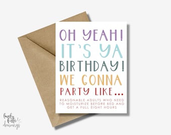 Gen X Happy Birthday Card, Funny Old 40th Birthday Card gift for 21 year old female, 30th birthday card