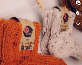 CHAUSSETTES adultes en laine tricotées a la main