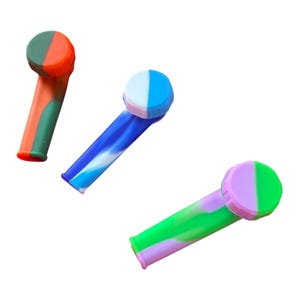3 Silicone Tobacco Pipes (random colors, pack of 3)