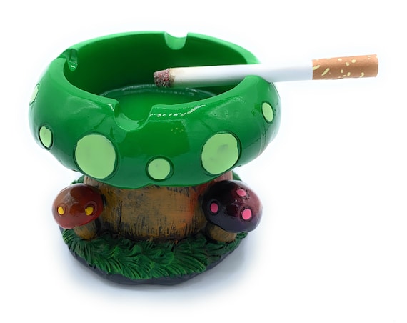 Mushroom Ashtray green/purple 