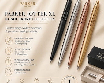 Personalized Parker Jotter XL Pen, Engraved Monochrome Ballpoint, Executive Gift