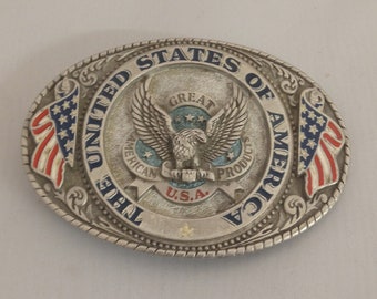 Vintage The United States Of America limited edition belt Buckle USA 1986