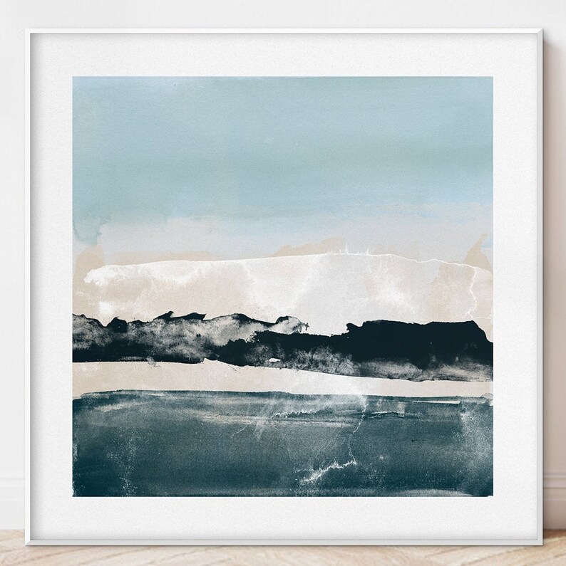 Navy Blue Print Set Ocean Art Prints Modern Square Printable Etsy UK