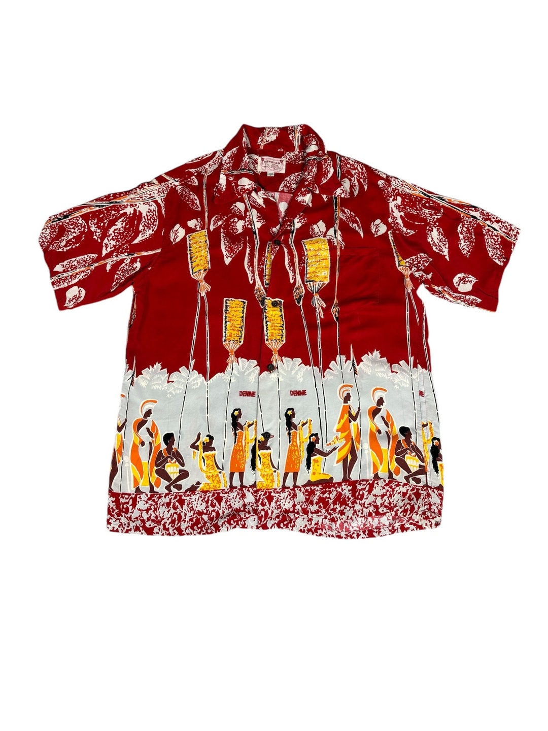 Aloha Hawaiian Shirt 旧DENIME長袖シャツ Vintage Denime Hawaii Rayon Shirt - Etsy
