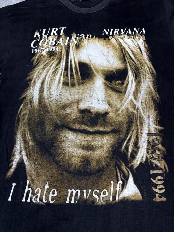 T-shirt Vintage Kurt Cobain Nirvana Sans Manches Années 90 Taille L - Occasion TB