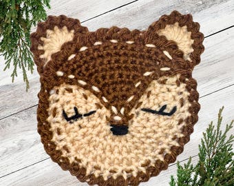 Woodland Bear Crochet Pattern, Woodland Bear Applique Pattern, Bear Applique Pattern, Bear Nursery Theme, Crochet Bear Pattern, Bear Blanket