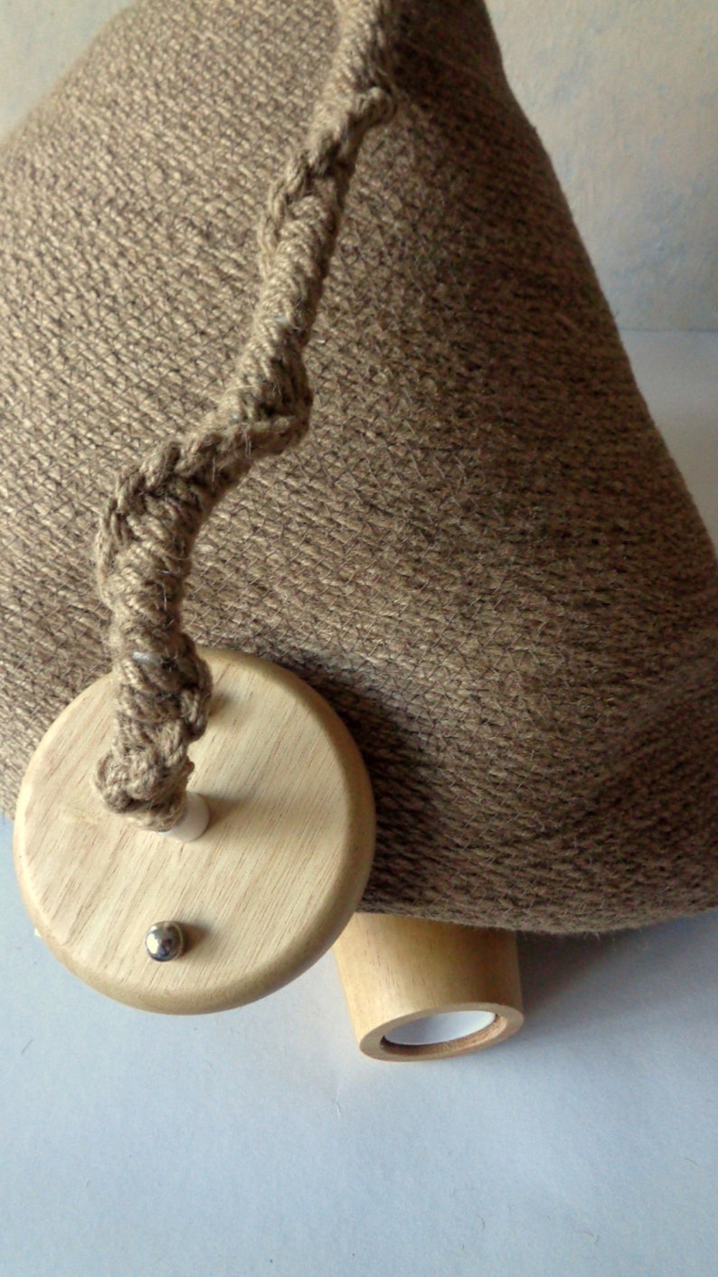 Rustic Lampshade Natural Hanging Light Jute Rope Pendant ...
