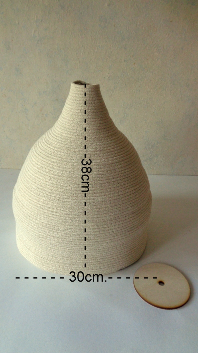 Cotton Rope Pendant Light Basket Pendant Light Shade Natural Etsy