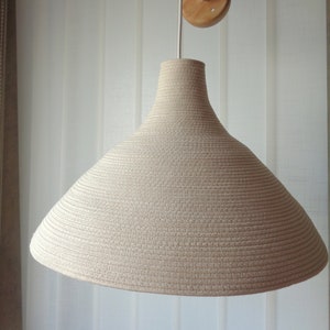 Extra Large Cotton rope Pendant Light, Modern farmhouse lighting, Natural Hanging Light, nursery lighting, Diameter 15'' 20'' or 24''