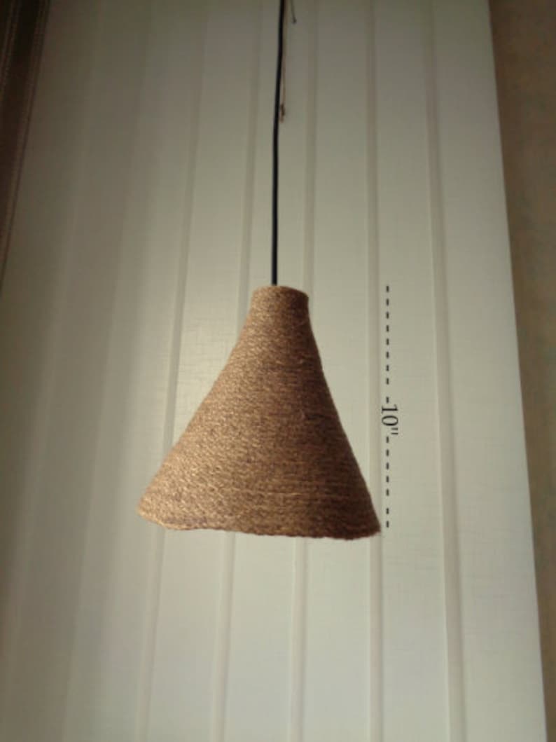 Tropical pendant light Rope Light Shade 8'' Small Etsy