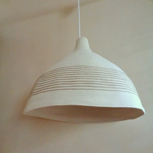Extra Large Cotton rope Pendant Light, 15&#39;&#39; 20&#39;&#39;or 24&#39;&#39; 36&quot; diameter, Modern farmhouse lighting, Natural Hanging Light, White rope pendant