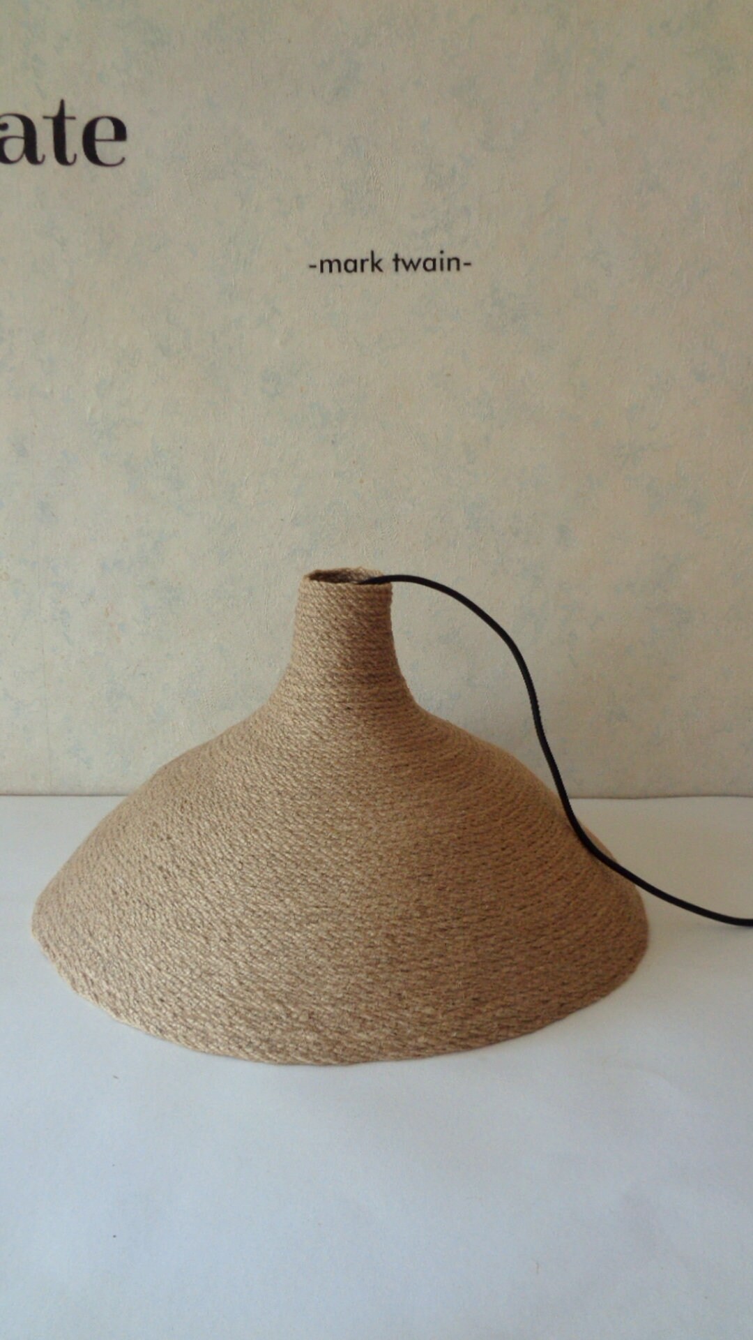 Large pendant light, Hemp pendant light, 20''diameter, Natural Hanging Light, Moroccan pendant light, Rope Pendant Light