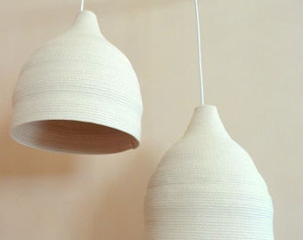 Cotton Rope Pendant Light Shade, Minimalist Nursery Lighting