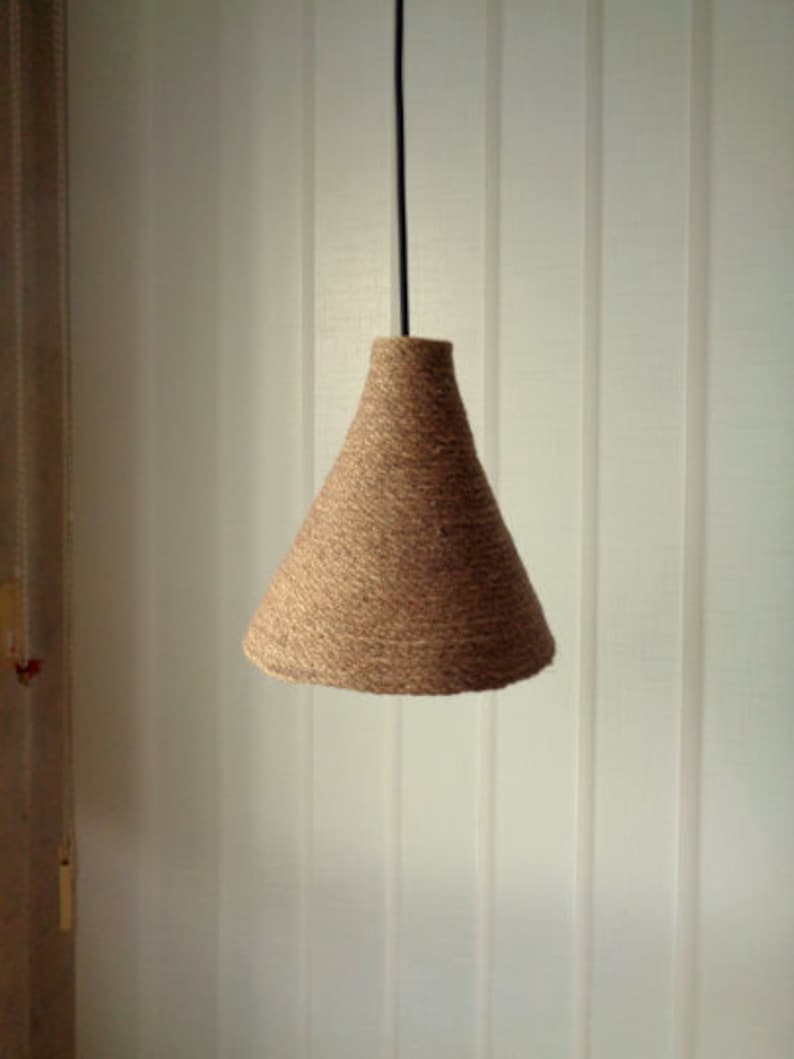 Tropical pendant light Rope Light Shade 8'' Small Etsy