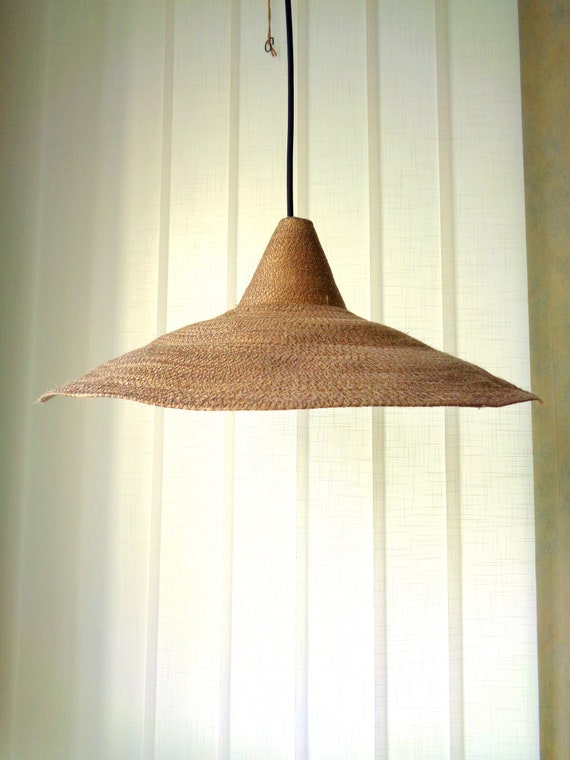 Fibers Pendant Light Large Pendant Light Burlap Pendant Etsy