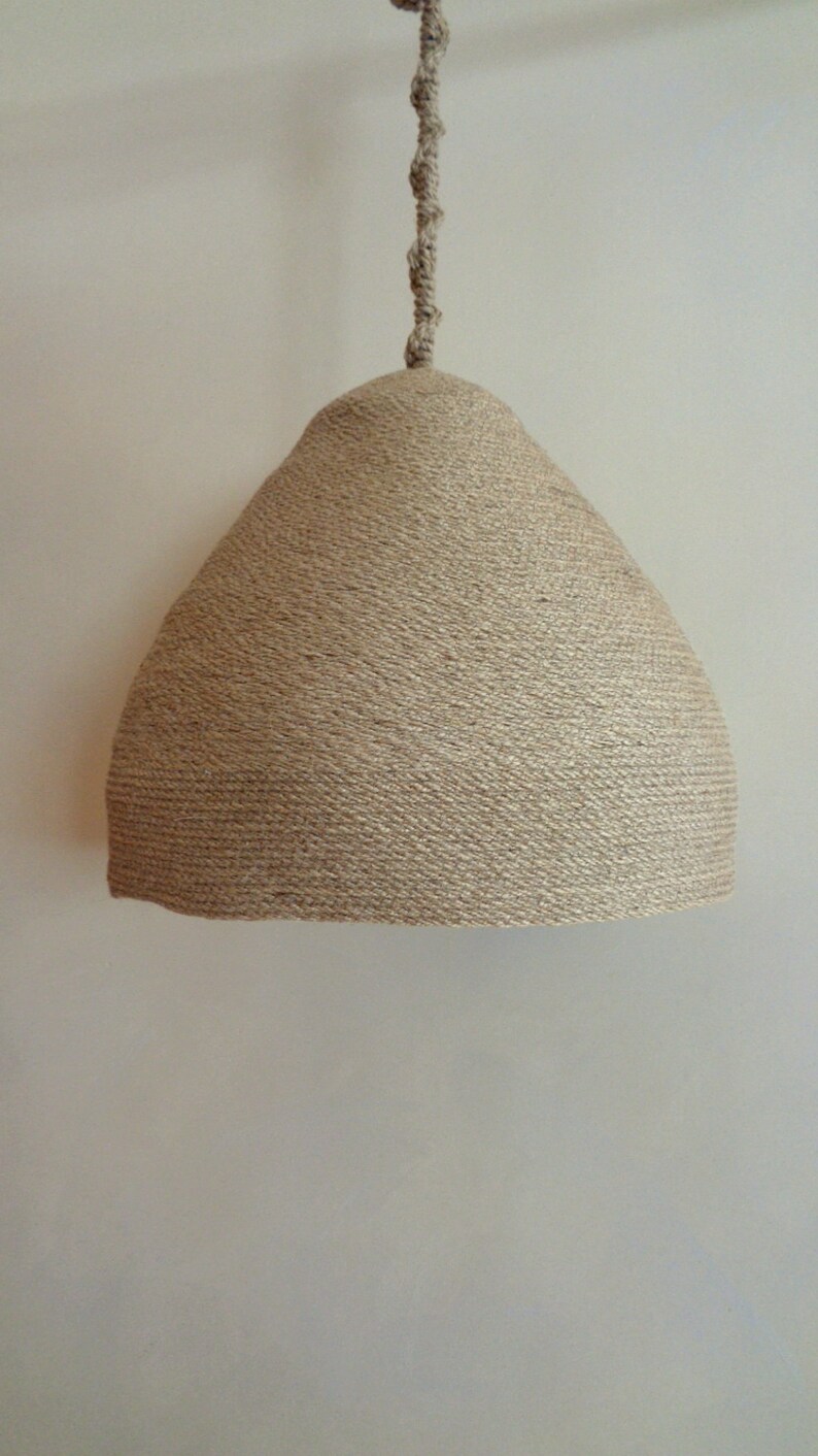 Basket Lampshade, 18'' Natural Hanging Light, Jute Rope Pendant Light ...