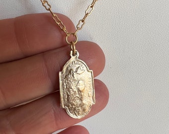 First Communion | Delicate Necklace | Matte Gold Chain | Bronze Clay | Antique Replica | Chalice | Eucharist | Easter Religious