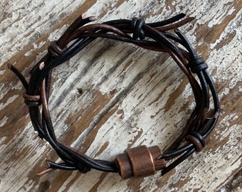 Men's Crown of Grace Bracelet | Rich Brown Leather | Magnetic Closure| Holy Spirit Inspired