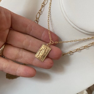 St Jude Necklace | Tiny Necklace | Matte Gold Necklace | Bronze | St Jude of Thaddeus